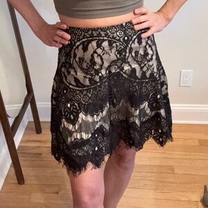 Black lace skirt